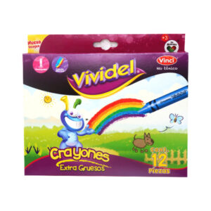 Crayón Vividel redondo extra grueso C/12 pzas