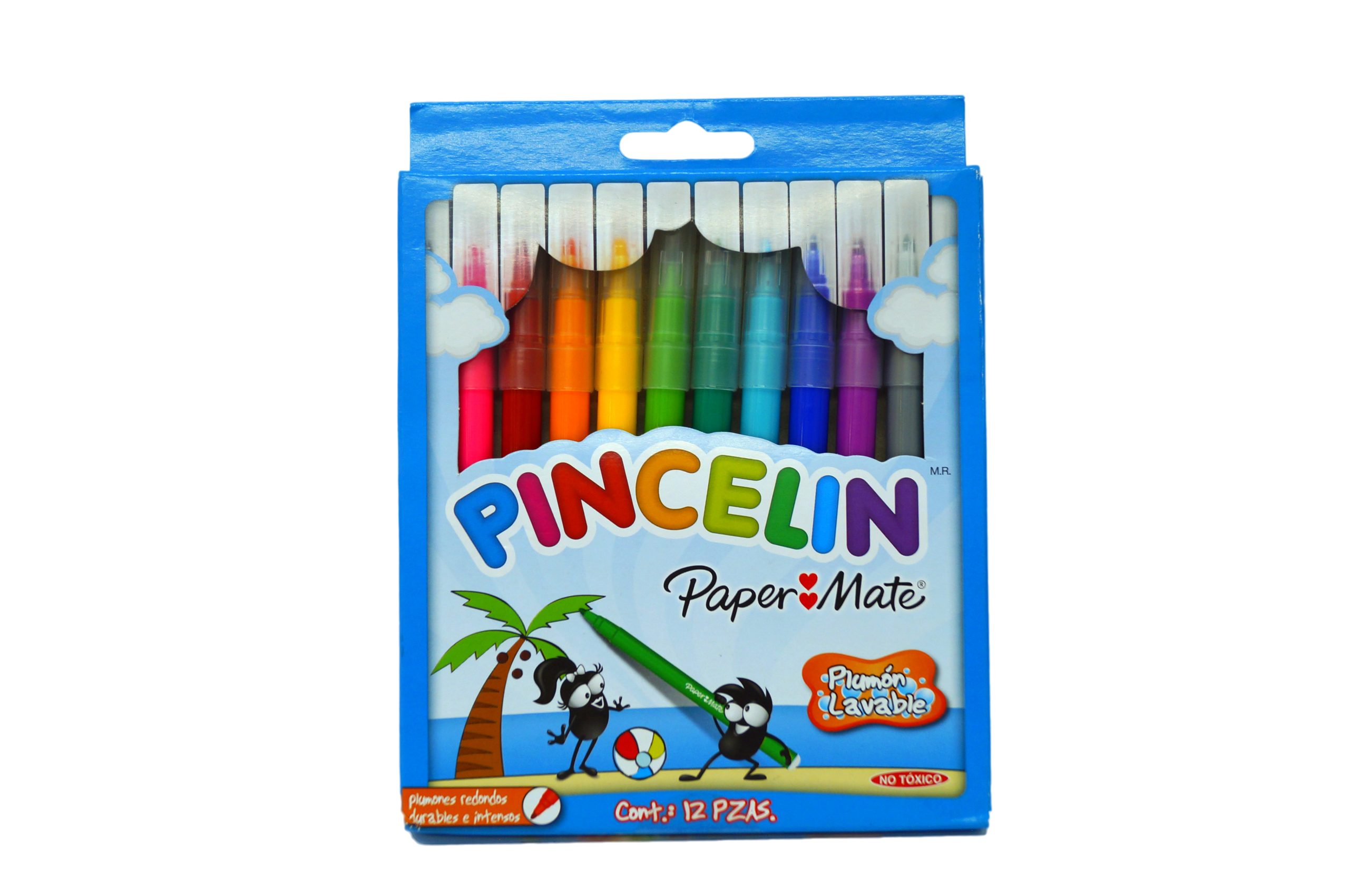 Plumones redondos lavables Pincelin c/ 12 piezas