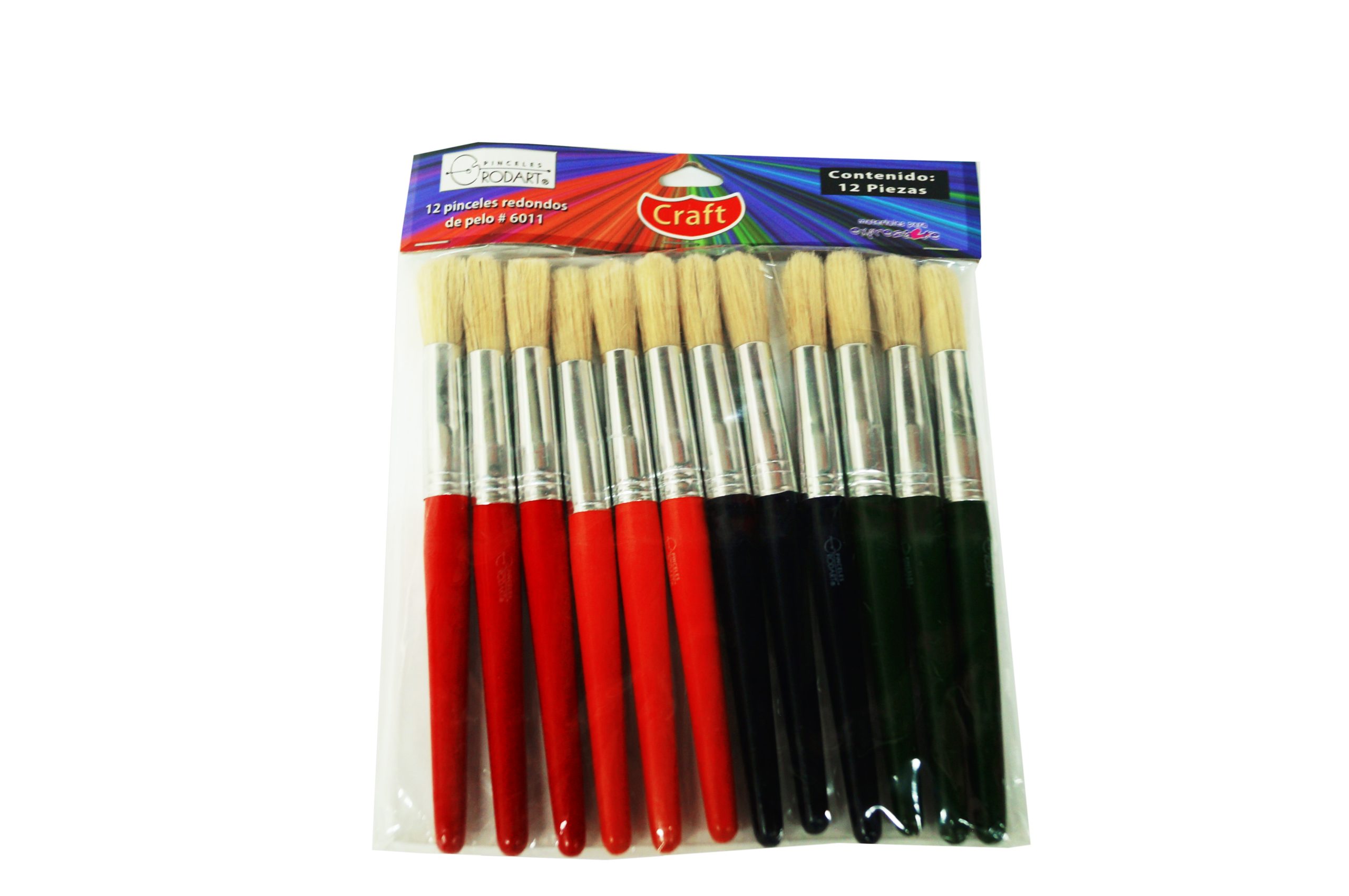 Pinceles redondos de pelo #6011 Craft c/12 piezas