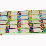 Etiqueta escolar para materias v/diseños c/ 25 piezas