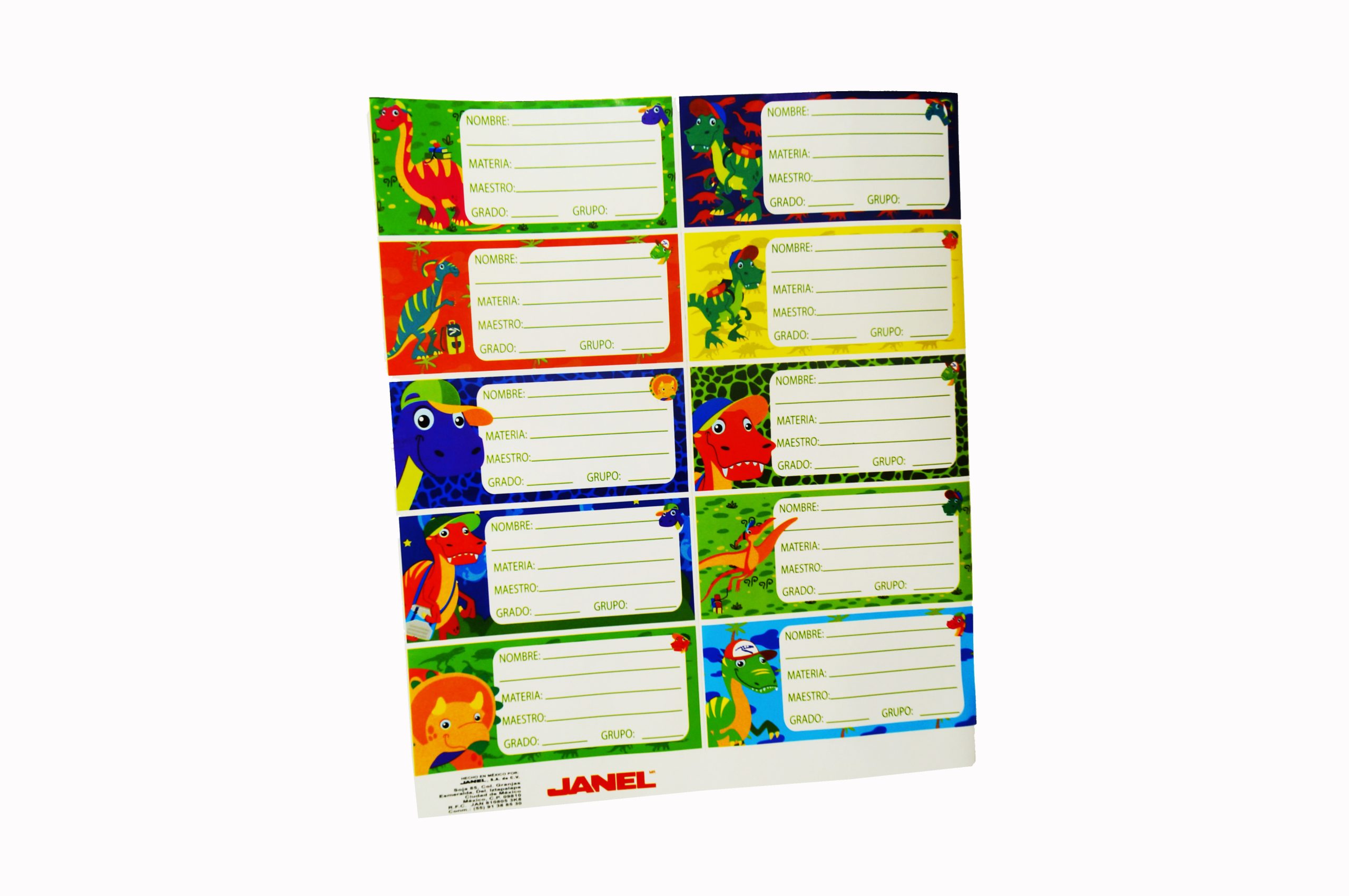 Etiqueta escolar para materias v/ diseños c/ 25 piezas