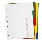 Separadores de plástico de colores t/carta, c/5 pzas