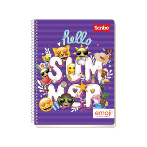 Cuaderno profesional Emoji, 100 hojas, espiral sencillo.
