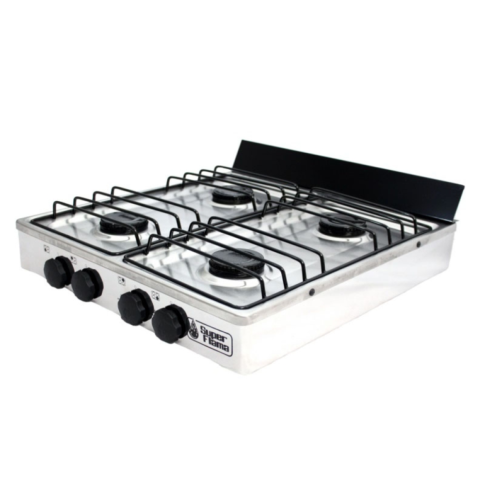 ESTUFA SUPER FLAMA 4 QUEMADORES TODA ACERO INOXIDABLE
