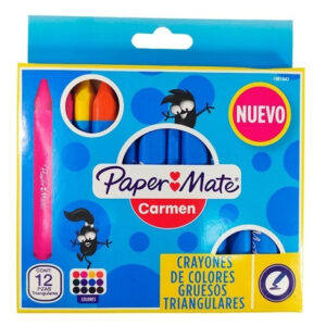 Crayon Carmen triangular grueso c/12 piezas