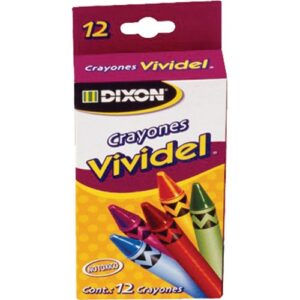 Crayón Vividel redondo delgado C/12 pzas