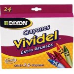 Crayón Vividel redondo extra grueso C/24 pzas