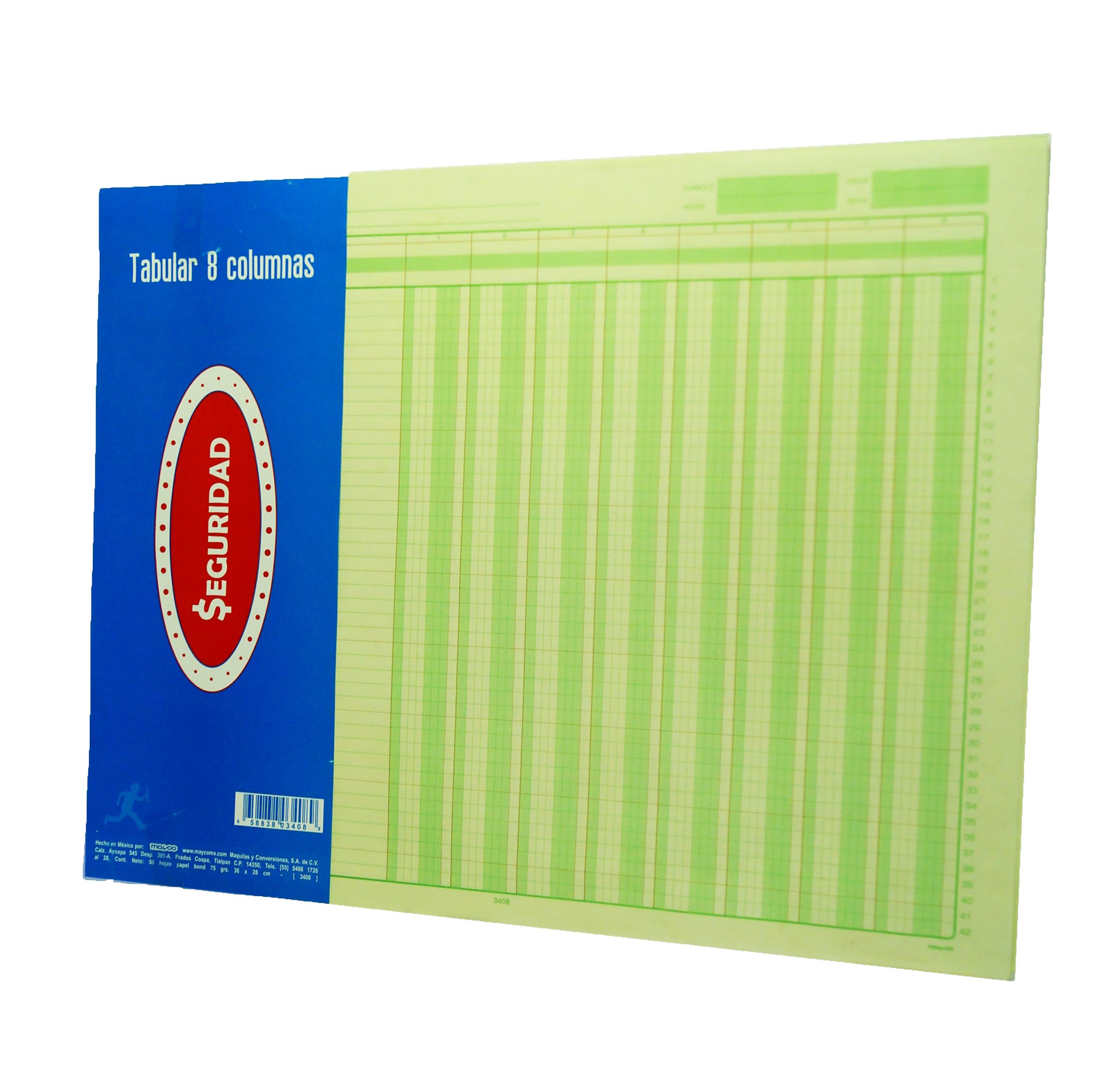 Block tabular Seguridad 8 columnas c/ 50 hojas