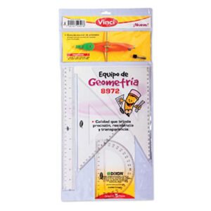 Juego de geometría Grande c/compás Vinci