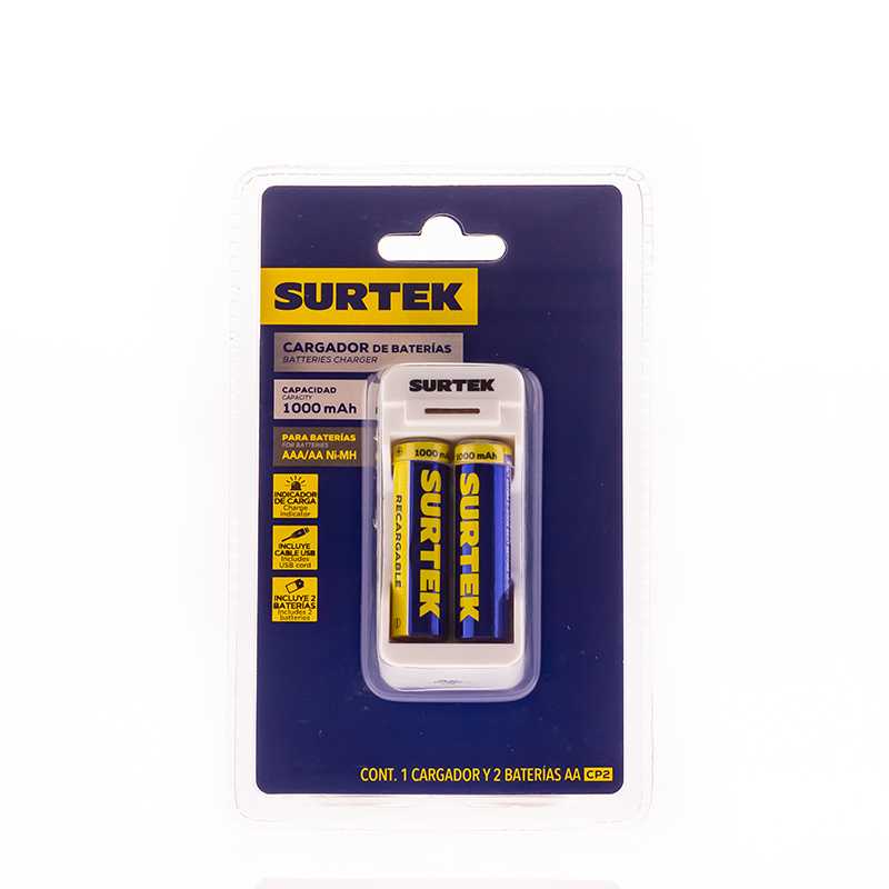 CARGADOR DE BATERIAS P/ 2 PILAS AA