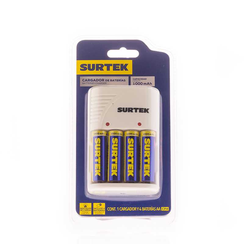 CARGADOR DE BATERIAS P/4 PILAS AA
