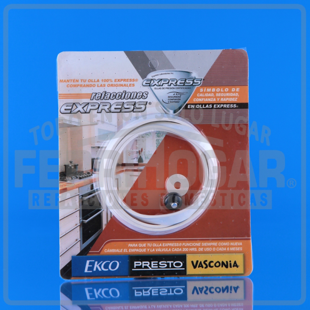 EMPAQUE OLLA PRESTO 6 Y 8 LITROS CON VALVULA SEGURIDAD Y EMPAQUE INTERLOCK