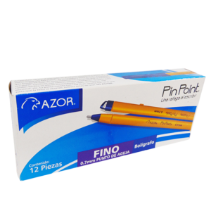Bolígrafo Pin Point p/fino 0.7 mm, c/12 pzas