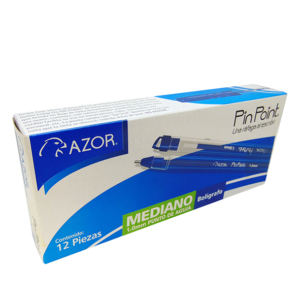 Bolígrafo Pin Point p/mediano 1.0 mm, c/12 pzas