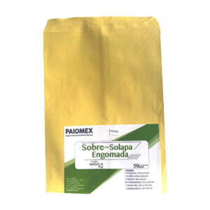 Sobre manila sin rondana t/extra-oficio 25.5 x 34 cm c/50 pzas